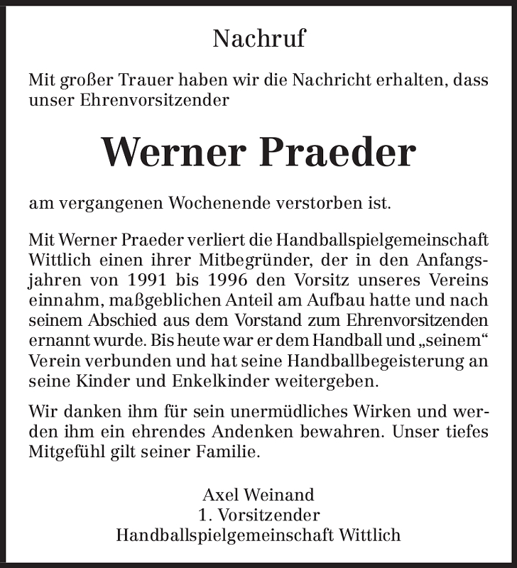 Praeder-Werner-Nachruf-HSG-Wittlich